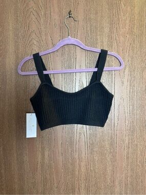 Spiritual Gangster Black Ribbed Tank Bralette